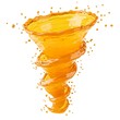 © Vom Baty - A swirling tornado of thick, vibrant orange juice with realistic droplets and splashes on a clean white background. Ultra-realistic, high-quality 4K studio shot, ideal for web design and advertising.