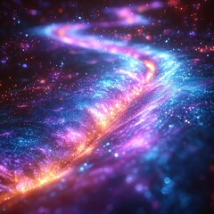 Wall Mural - Cosmic river A vibrant pathway of shimmering colors through a starry expanse