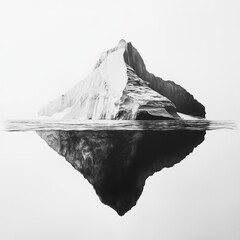 Wall Mural - iceberg in black and white colors