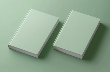 Wall Mural - two minimalist book covers with a green gradient