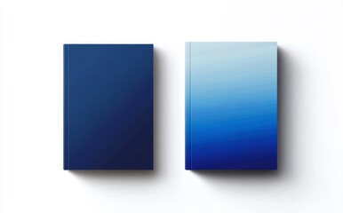 Wall Mural - two minimalist book covers with a blue gradient