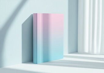 Wall Mural - two minimalist book covers with pastel blue and purple gradient background