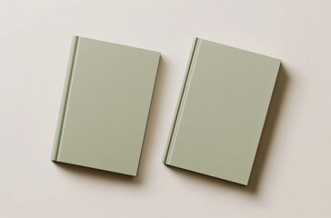 Wall Mural - two-tone light green book cover design featuring flat design, beige accents, and soft gradient from 
