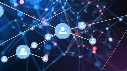 Abstract network connecting people, data transmission and internet communication