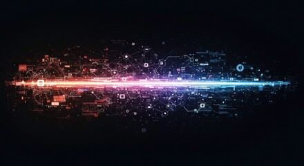 Abstract Digital Data Stream Network Connection Futuristic Technology Background High Tech Interface