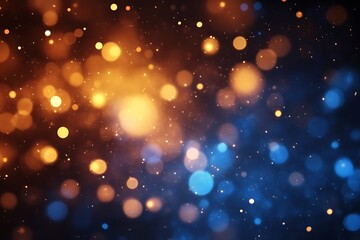Wall Mural - Warm orange and cool blue bokeh effect in darkness