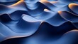 © lisa - Abstract blue waves undulating with highlights of gold and orange
