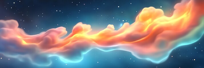 Wall Mural - a colorful cloud with a blue sky in the background