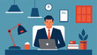 © Justlight - Legal Creative Workspace A lawyer working in a modern stylish home office space on a laptop surrounded by notepads and coffee cups indicating a creative legal consulting