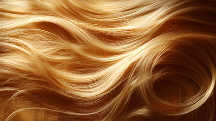 Wall Mural - a close-up view of golden hair spread out, flowing elegantly, capturing the smooth texture and soft 