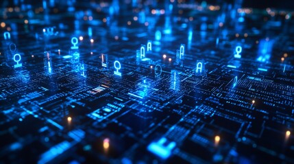 Abstract Digital Network Data Flow Visualization Futuristic Technology Concept