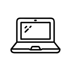 Wall Mural - minimalist vector icon illustration of a laptop, clean lines and a simple design