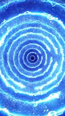 Wall Mural - vertical blue energy tunnel background 4k loop features blue energy rings with flowing laser lights 