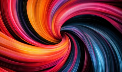 Wall Mural - abstract smoke trails swirling in vibrant colors on a black background, intricate patterns and dynam