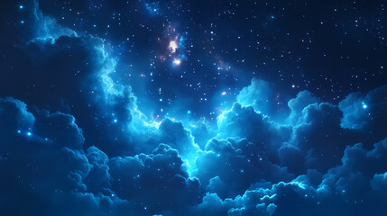 Wall Mural - cosmic blue stars background