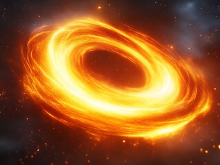 Wall Mural - a luminous swirling ring of energy suspended in space