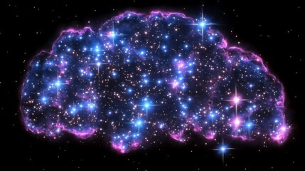 A Beautiful Nebulous Galaxy With Numerous Bright Stars Visible