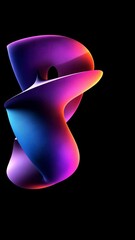 Wall Mural - colorful abstract sculpture showcasing smooth curves and vibrant gradients in a dark background envi