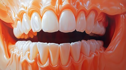 Wall Mural - close-up of a human mouth and teeth