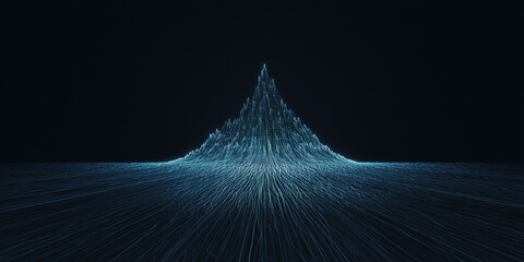 Poster - digital art piece depicting peak energy distribution with flowing lines