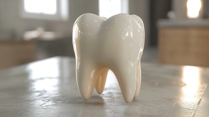 Wall Mural - 3d render of a single tooth: dental health and anatomy