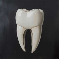 Wall Mural - close-up of a single human tooth: a detailed study