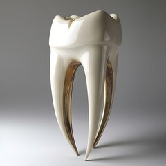 Wall Mural - golden tooth sculpture: a modern art piece