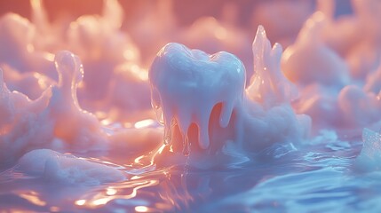 Wall Mural - dreamlike abstract fluid art: serene pastel colors and soft textures