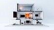 © Creator88 - Exploded technical drawing of a mansion s home theater system, highlighting acoustic engineering and design
