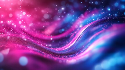 Wall Mural - abstract pink and blue digital wave background: a vibrant and ethereal digital art piece