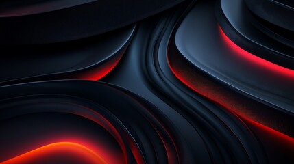 Wall Mural - abstract dark red and black swirling curves digital art wallpaper background
