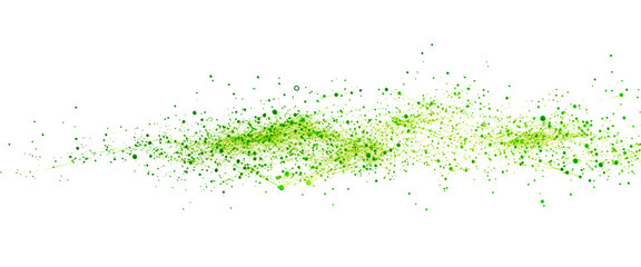 Abstract technology background with green network connections isolated on transparent background