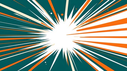 Wall Mural - Energetic Abstract Burst with Radiant Lines and Colorful Patterns on a Dark Background