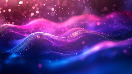 Wall Mural - abstract pink and blue particle wave abstract background digital art