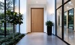 © Arx PhotoStock - Entryway door in hallway with plants, view through the glass to garden