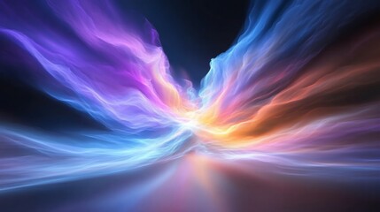 Colorful abstract fractal cloud formation over a dark background for graphic design