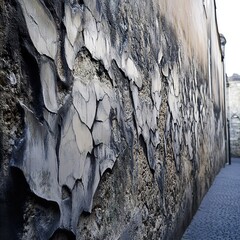 Wall Mural - weathered stone wall texture: aged urban architecture background