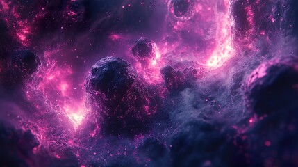 Wall Mural - cosmic nebula: vibrant purple and pink galaxy
