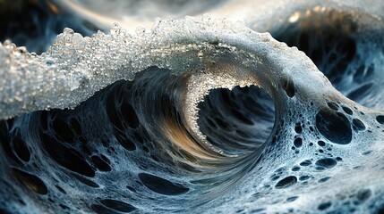 Wall Mural - ocean wave close-up: abstract texture and form