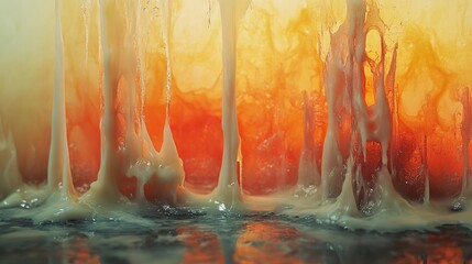 Wall Mural - abstract wax dripping: a macro study of melted candle wax