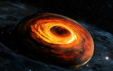 Wall Mural - 21. a hidden planet that orbits the sun at an unusual angle, with a surface that constantly shifts b