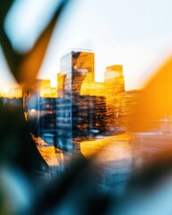Leinwandbilder - Urban Dynamic Fusion Blurred Cityscape Symmetry - Innovative Visual Storytelling in Modern Architectural with Immersive Motion Aesthetic