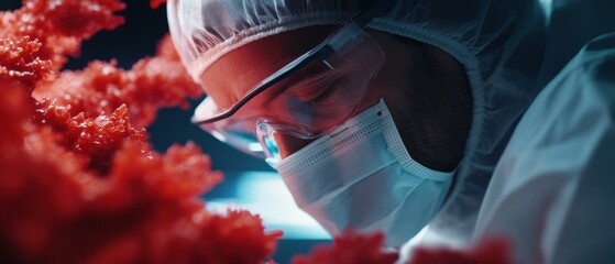 Fototapete - Cutting-Edge Molecular Research Next-Gen DNA Sequencing Workflow with Advanced Biosafety Protocols - Innovative Genomic Analysis in High-Performance Scientific Environment