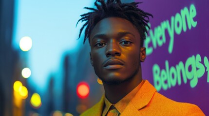 Poster - Cinematic Gen Z Advocacy Empowering Urban Storytelling of Inclusivity and Belonging Through Bold Visual Narrative and Social Impact Messaging