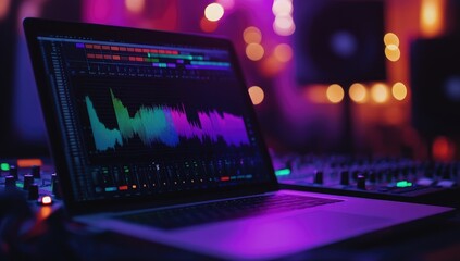 Mixer on purple background