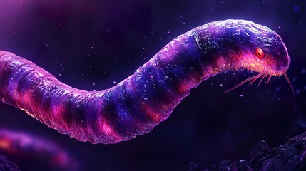 Wall Mural - cosmic worm: a glowing alien lifeform