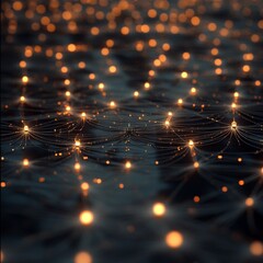 Wall Mural - a close up of a dark background with many small glowing lights