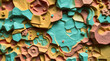 © ANOWAR - Abstract Paper Art – Layered Geometric Shapes in Pastel 3D Texture