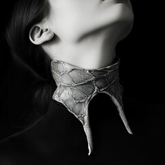 Wall Mural - elegant reptile skin collar: monochrome fashion accessory