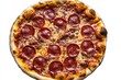 © Natchanok - Appetizing Pepperoni Pizza with Mouthwatering Toppings Fresh from the Oven a Culinary Delight Close Up